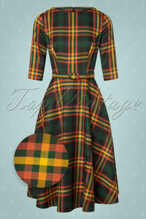 Collectif ♥ Topvintage - 50s Suzanne Valley Check Swing Dress in Multi 2