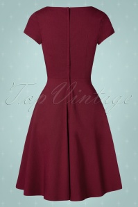 Collectif ♥ Topvintage - Kristy Plain Swing Dress Années 50 en Bordeaux 5