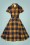 Collectif ♥ Topvintage - Caterina Library Check Swing Dress Années 50 en Moutarde 3