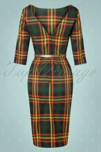 Collectif ♥ Topvintage - 50s Adeline Valley Check Pencil Dress in Multi 5
