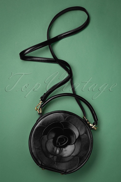 Lulu Hun - 50s Flora Rose Bag in Black 2