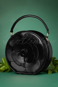 Lulu Hun - 50s Flora Rose Bag in Black 3