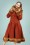 Collectif Clothing - 30s Pearl Coat in Burnt Orange