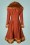 Collectif Clothing - 30s Pearl Coat in Burnt Orange 5