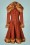 Collectif Clothing - 30s Pearl Coat in Burnt Orange 2