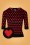 Chrissie Knitted Heart Top Années 50 en Noir et Rouge