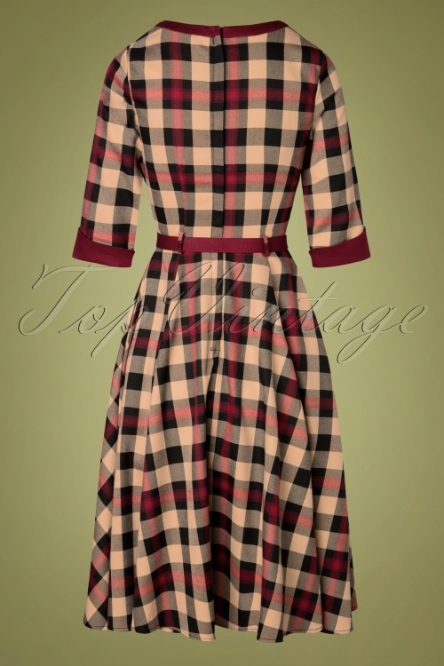 Collectif Clothing - 50s Linette McKenzie Check Swing Dress in Multi 6