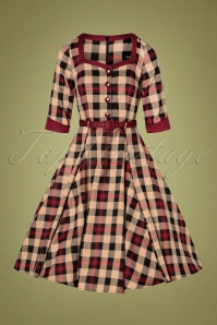 Collectif Clothing - 50s Linette McKenzie Check Swing Dress in Multi 3