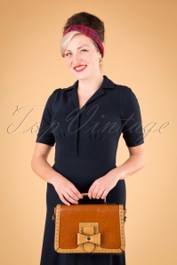 Banned Retro - 50s Scandal Office Handbag in Camel and Cognac 3
