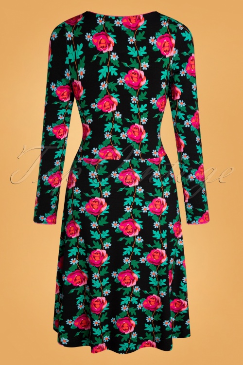 Tante Betsy - 60s Tango Takkie Rose Dress in Black 2