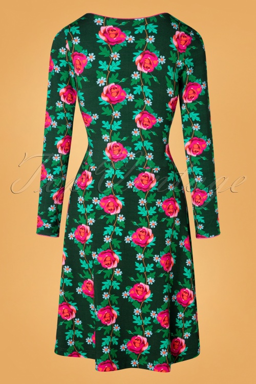 Tante Betsy - 60s Tango Takkie Rose Dress in Green 2