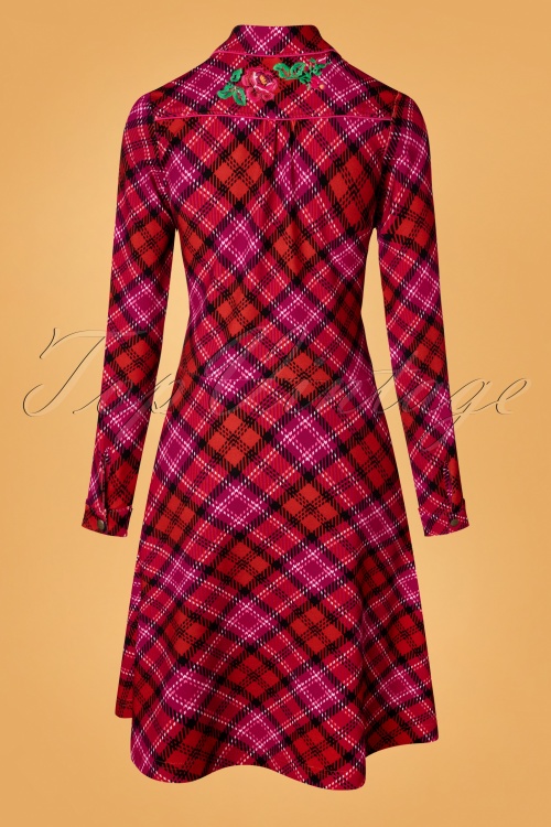 Tante Betsy - 60s Texas Tartan Dress in Red 2