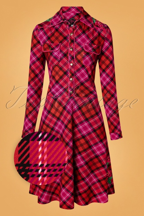 Tante Betsy - Texas Tartan Dress Années 60 en Rouge