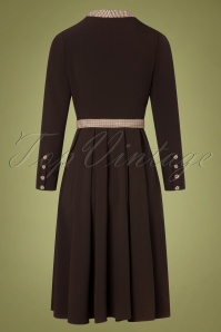 Miss Candyfloss - 50s Tanah-Dora Swing Dress in Brown 4