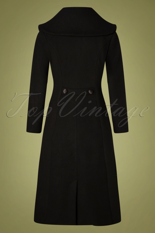 Collectif Clothing - Eileean Coat Années 50 en Noir 3