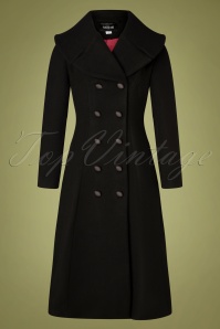 Collectif Clothing - Eileean Coat Années 50 en Noir 2