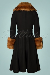 Collectif Clothing - 40s Jackie Princess Coat in Black 4