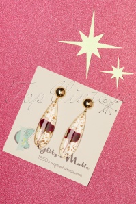 Glitz-o-Matic - 50s Rose Flake Earrings in Gold