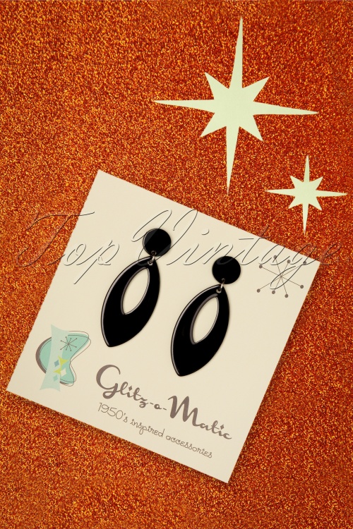 Glitz-o-Matic - Ellips hanger oorbellen in mosterd
