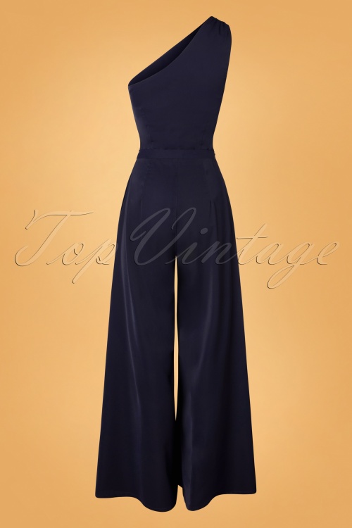 Collectif Clothing - 50s Cindal Jumpsuit in Navy 2