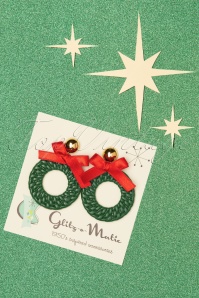Glitz-o-Matic - Weihnachtskranz-Ohrringe in Rot und Grün