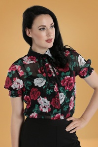 Banned Retro - Oonagh Top in Puderrosa