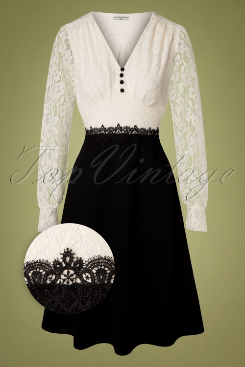 Vive Maria - 50s Gigi Lace Dress in Black and Ivory