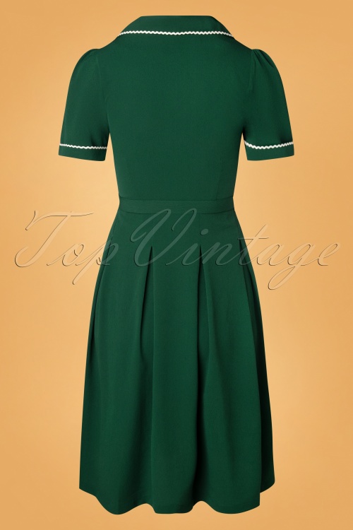 Rock N Romance - 40s Kitty Shirtwaister Dress in Green 4