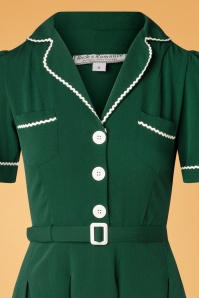 Rock N Romance - 40s Kitty Shirtwaister Dress in Green 2