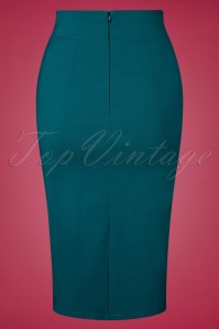Vintage Chic for Topvintage - 50s Eleonora Pencil Skirt in Teal Blue 2