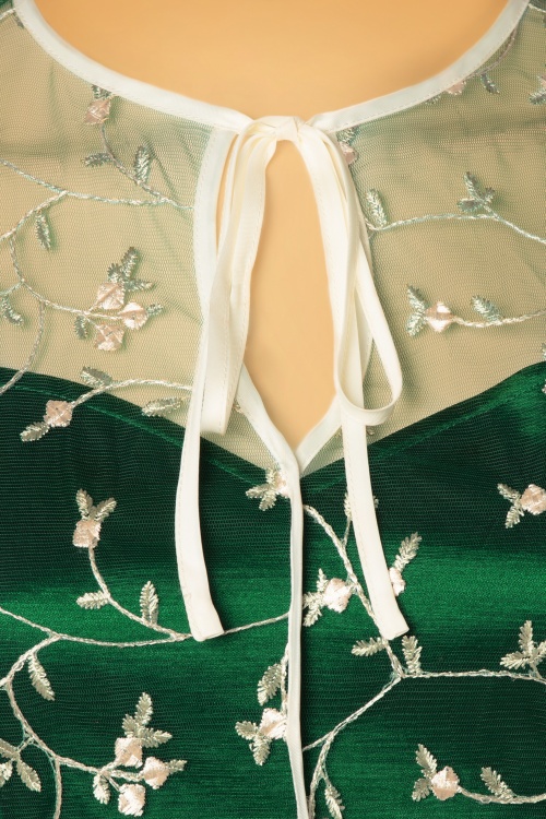 Vixen - Tallulah tule floral swing jurk in groen 4