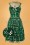 Vixen - 50s Tallulah Tulle Floral Swing Dress in Green 2