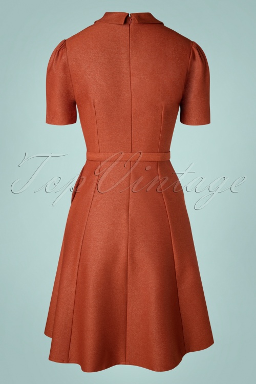 Daisy Dapper - 40s Jessie Dress in Rust Orange 4