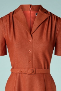 Daisy Dapper - 40s Jessie Dress in Rust Orange 2