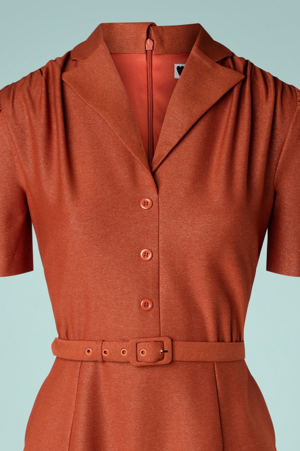 40s Jessie Dress in Rust Orange