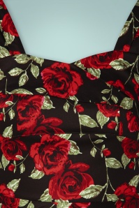 Rockin' Bettie - 50s Sunset Roses Swing Dress in Black 5