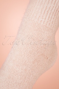 Marcmarcs - Alexia Fluffy Glitter Socks en Vieux Rose 2