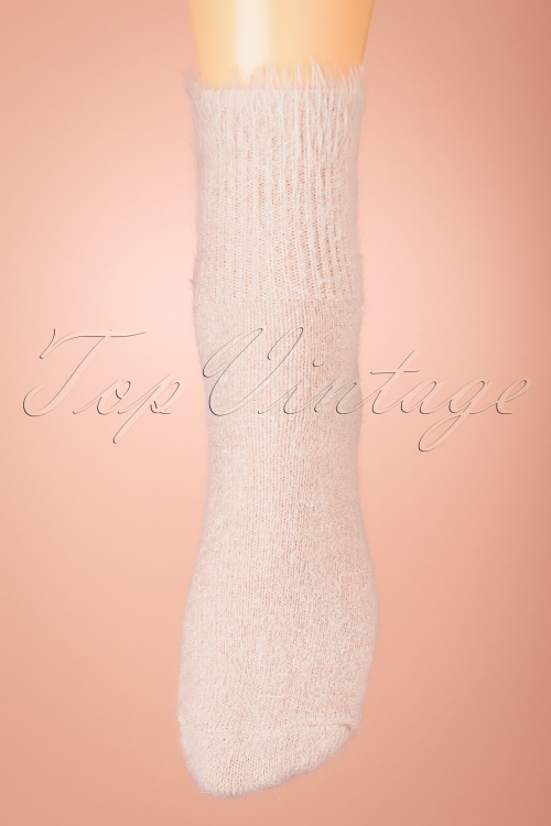 Marcmarcs - Alexia Fluffy Glitter Socks en Vieux Rose 3