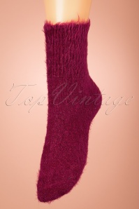 Marcmarcs - Alexia Fluffy Glitter Socks in Bordeaux