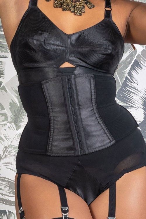 Topvintage Boutique - TRINNY & SUSANNAH The Tummy Tucker Vest Black  shapewear top tones waist flattens tum