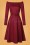Collectif Clothing - Meg Plain Swing Dress Années 50 en Bordeaux