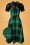 Collectif Clothing - Mac Foliage Check Swing Dress Années 50 en Vert et Noir 2