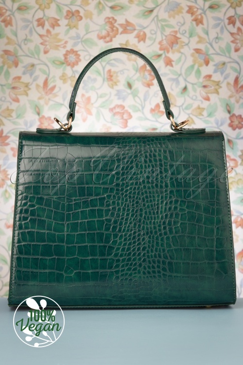 Charlie Stone - 50s Versailles Handbag in Emerald 6