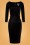 Collectif Clothing - Marcela Velvet Pencil Dress Années 50 en Noir 2
