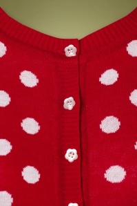 Mak Sweater - Dotty Cardigan Années 50 en Rouge Vif 3