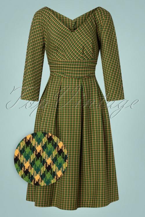 Miss Candyfloss - 40s Mathilda-Gia Swing Dress in Kelly Green 2
