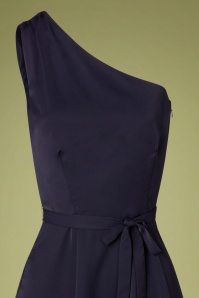 Collectif Clothing - Cindal Flared Dress Années 50 en Bleu Marine 2