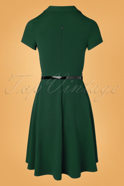 Vintage Chic for Topvintage - Gianna swing jurk in bosgroen 4
