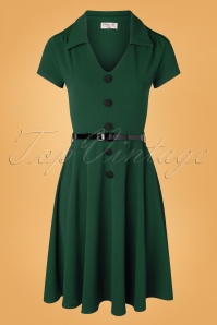 Vintage Chic for Topvintage - 50s Gianna Swing Dress in Forest Green
