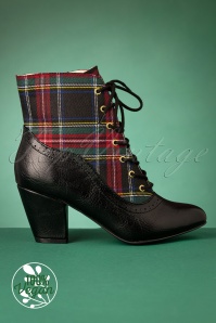 B.A.I.T. - Haku Plaid Ankle Booties in Schwarz 4